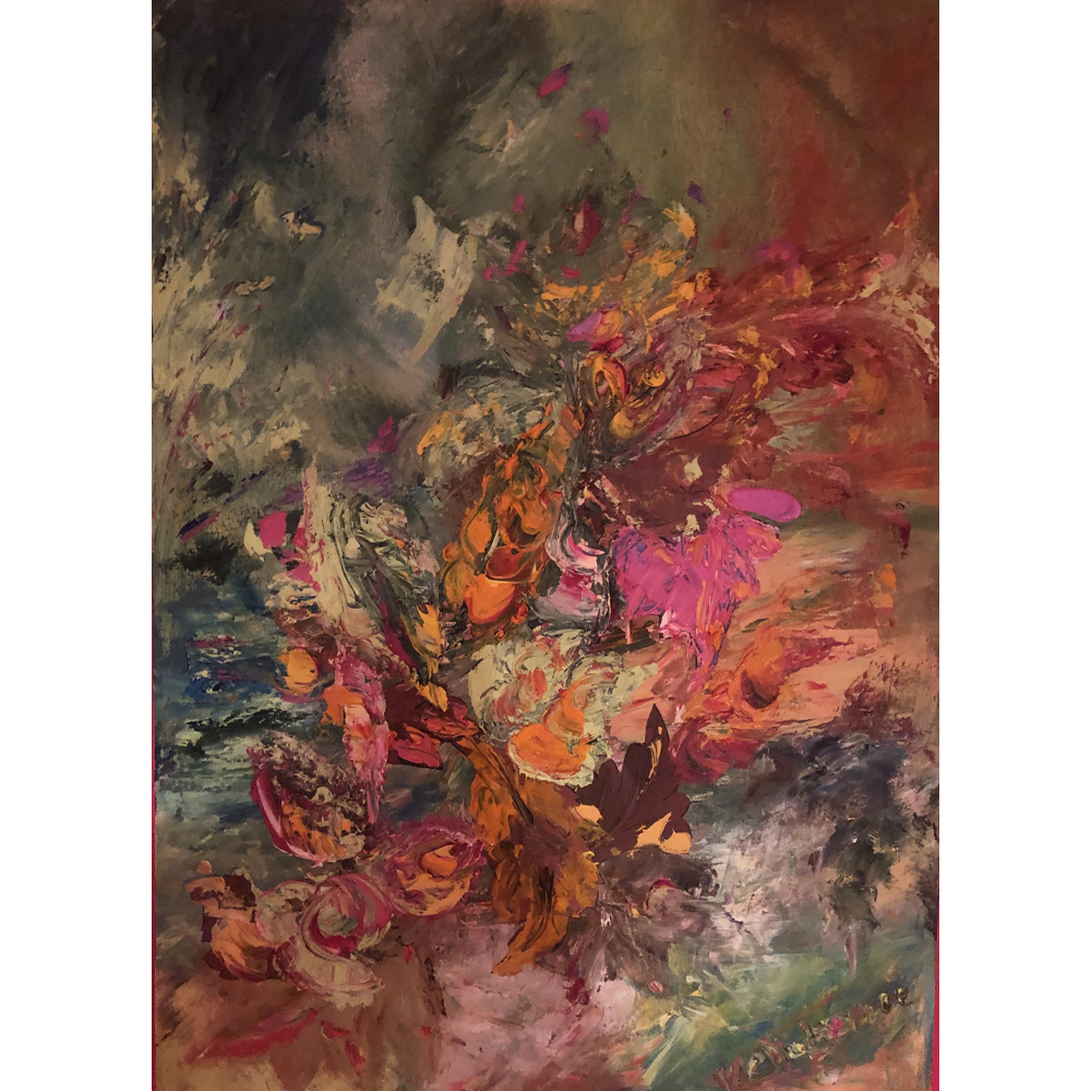 DEFRANCE Marie-Christine, Fleurs en bataille, 50 x 70