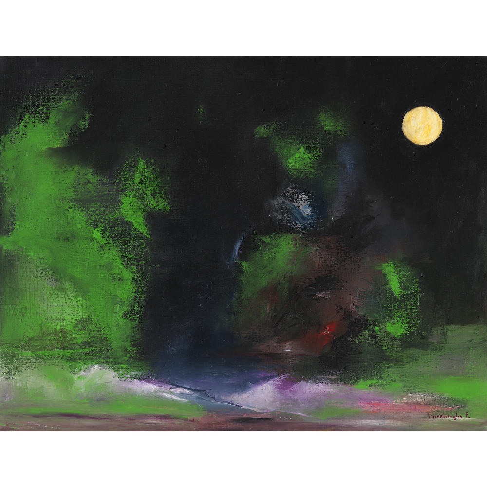 TCHARTILOGLOU, Lune mélancolique ou poésie de la nuit, 50 x 65